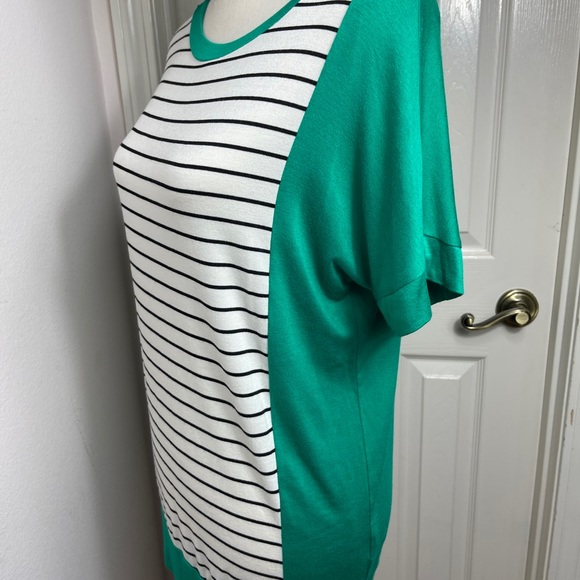 Green with black/white stripe tunic shirt - Picture 3 of 5